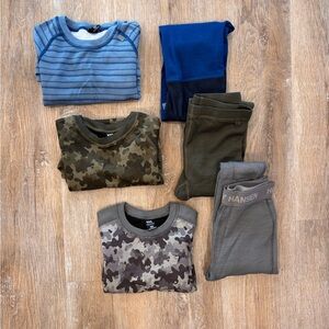 Helly Hansen Kids' Striped and Camouflage Base Layers, 3 sets (Lot)
